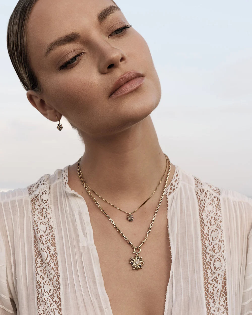 Marie Laure Chamorel Necklace 977 - Gold / Brown / Caramel Jewelry - Sloane Boutique