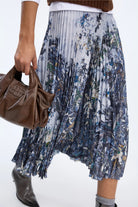Munthe Charming Skirt - Grey Blue Print Women's Bottoms - Sloane Boutique