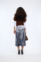 Munthe Charming Skirt - Grey Blue Print Women's Bottoms - Sloane Boutique
