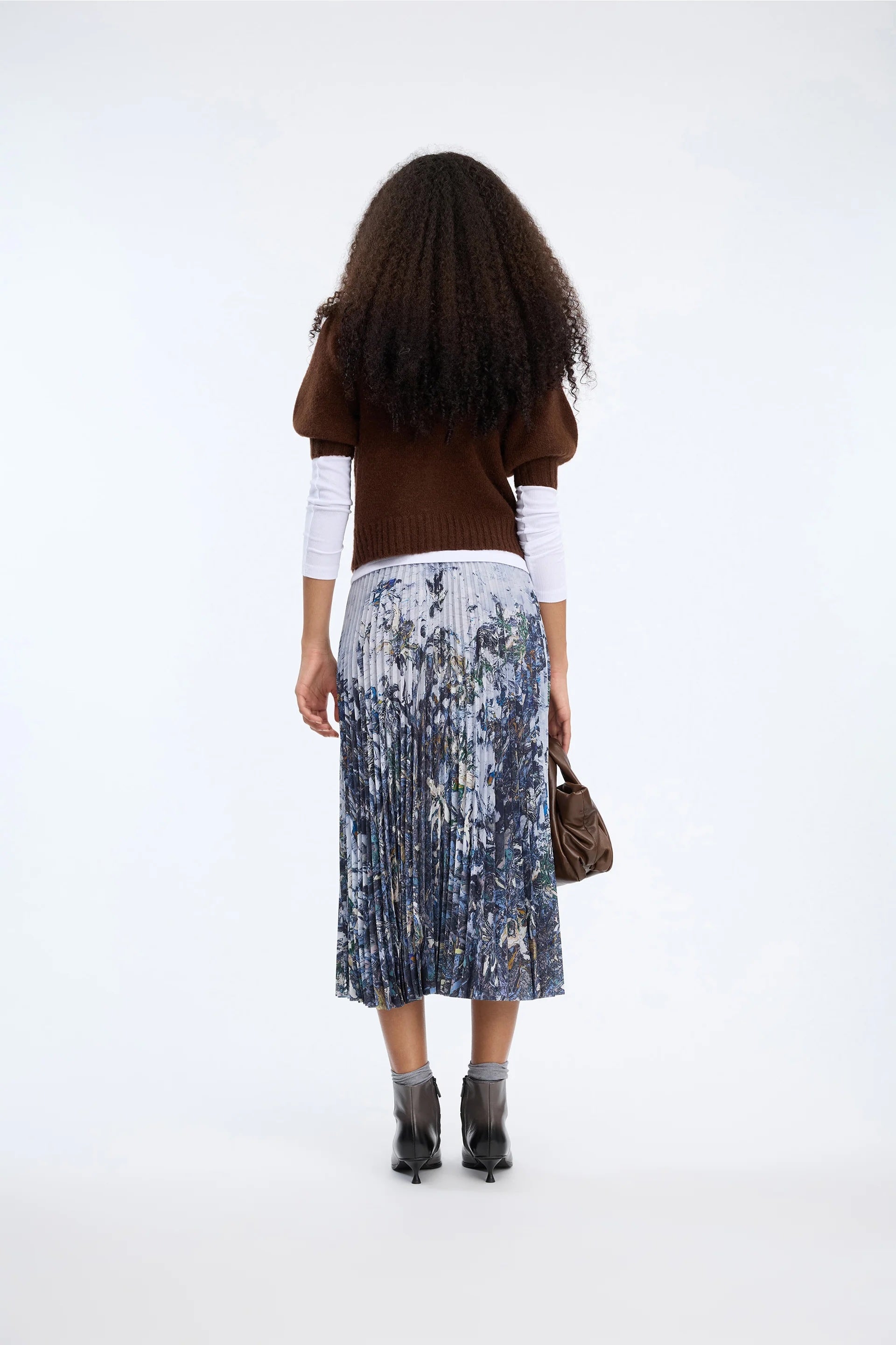 Munthe Charming Skirt - Grey Blue Print Women's Bottoms - Sloane Boutique