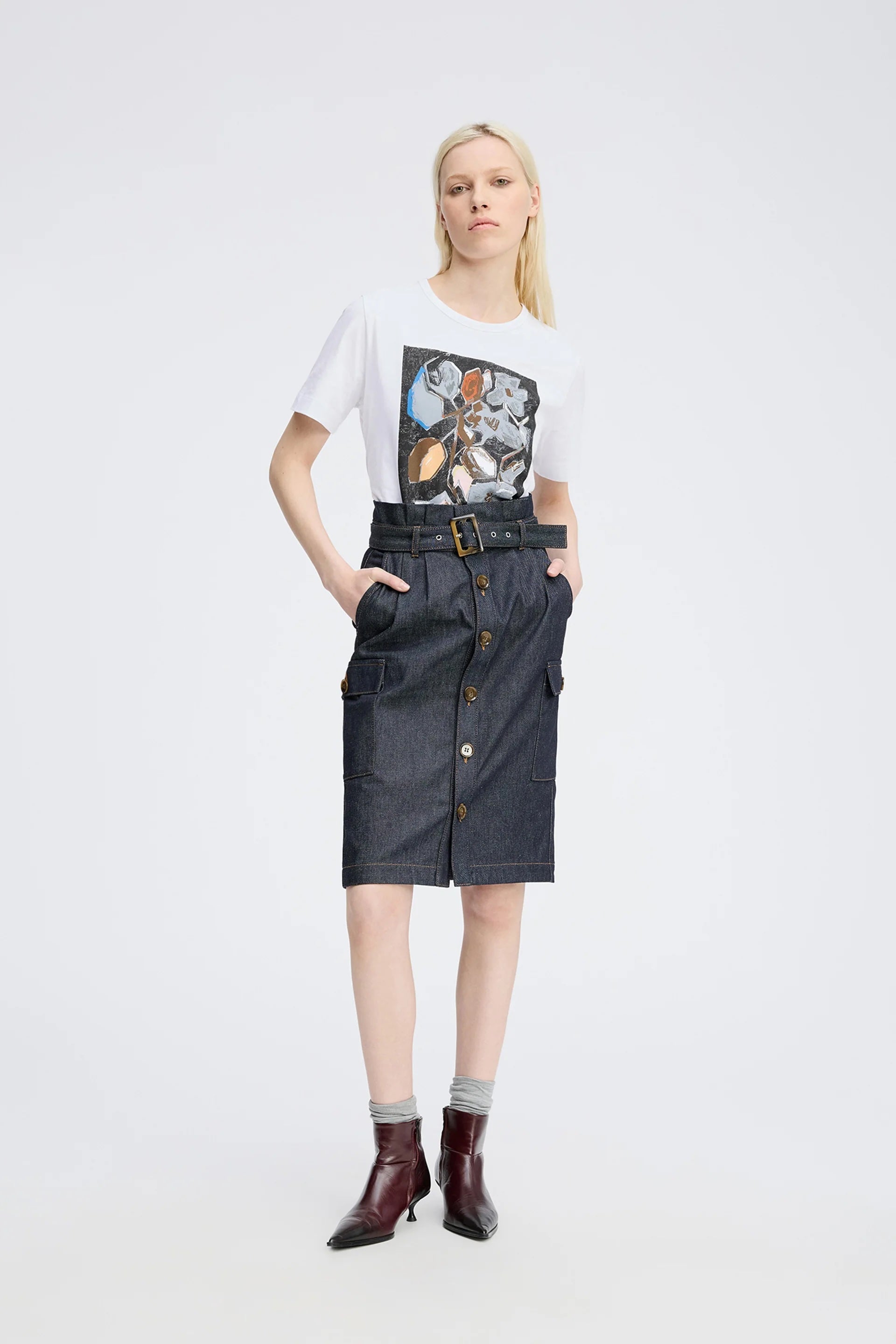 Munthe Rascali Jersey Tee - White Women's Tops - Sloane Boutique