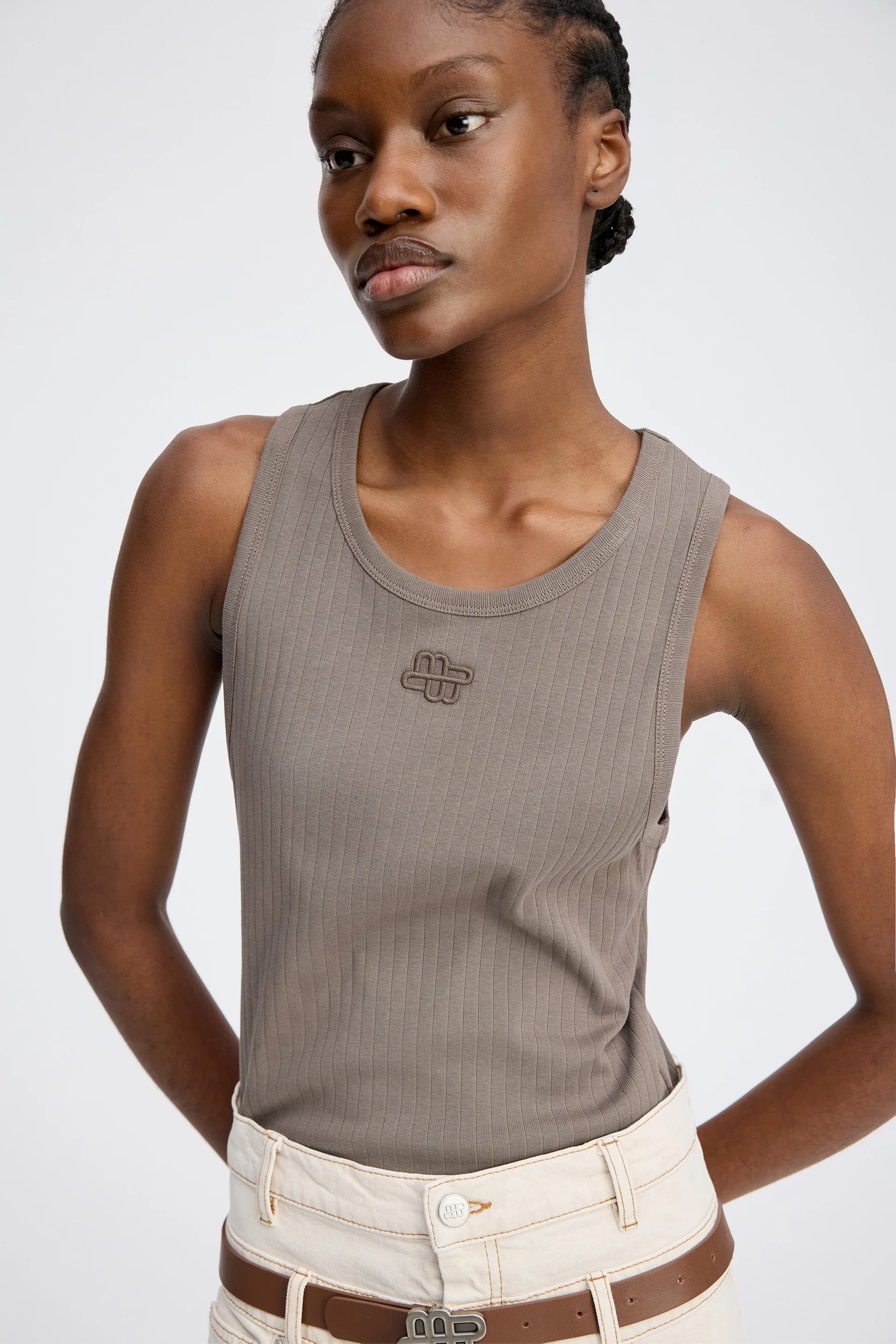 Munthe Tezza Tank - Mocha Women's Tops - Sloane Boutique