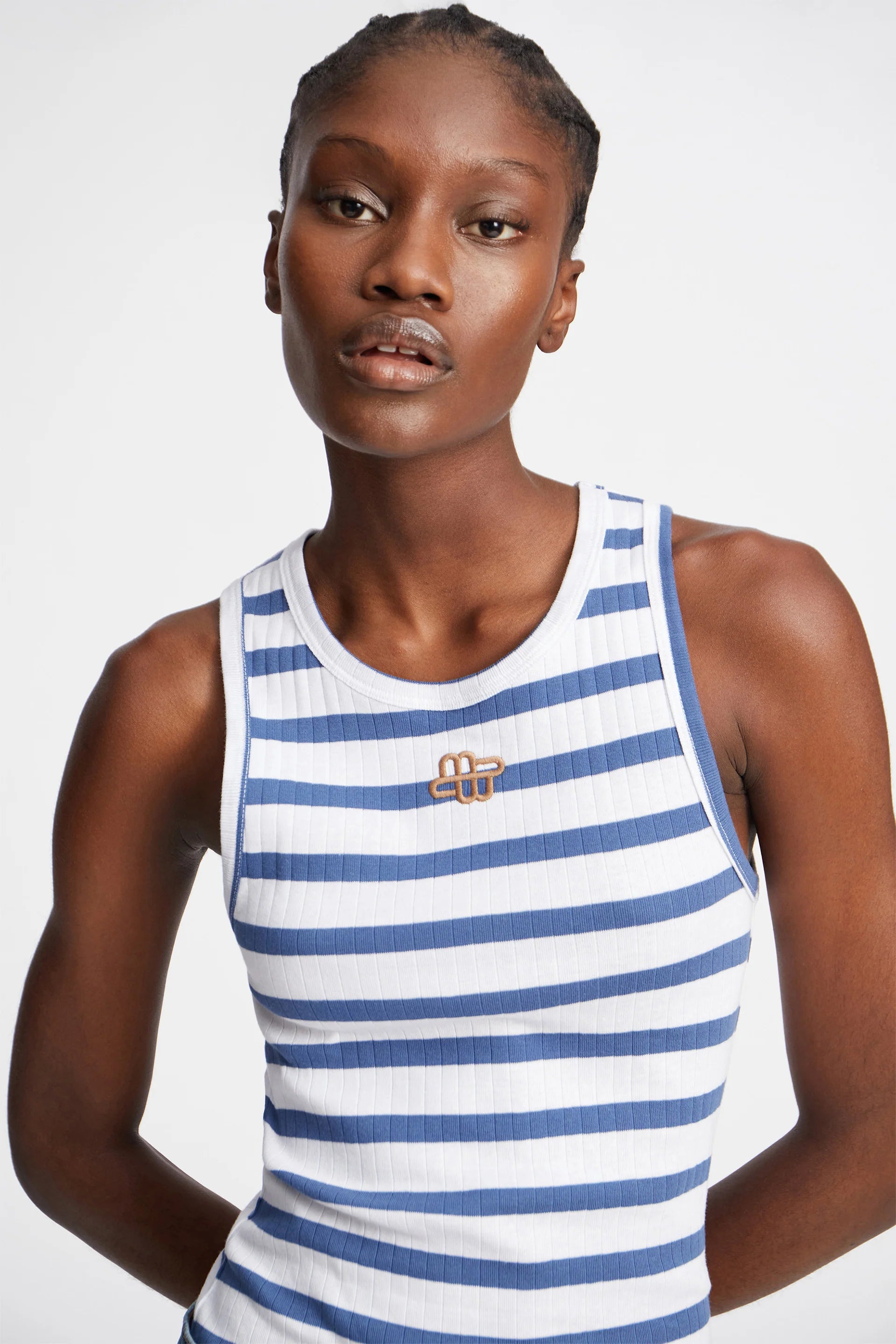 Munthe Tezza Tank Top - Blue sale tops - Sloane Boutique