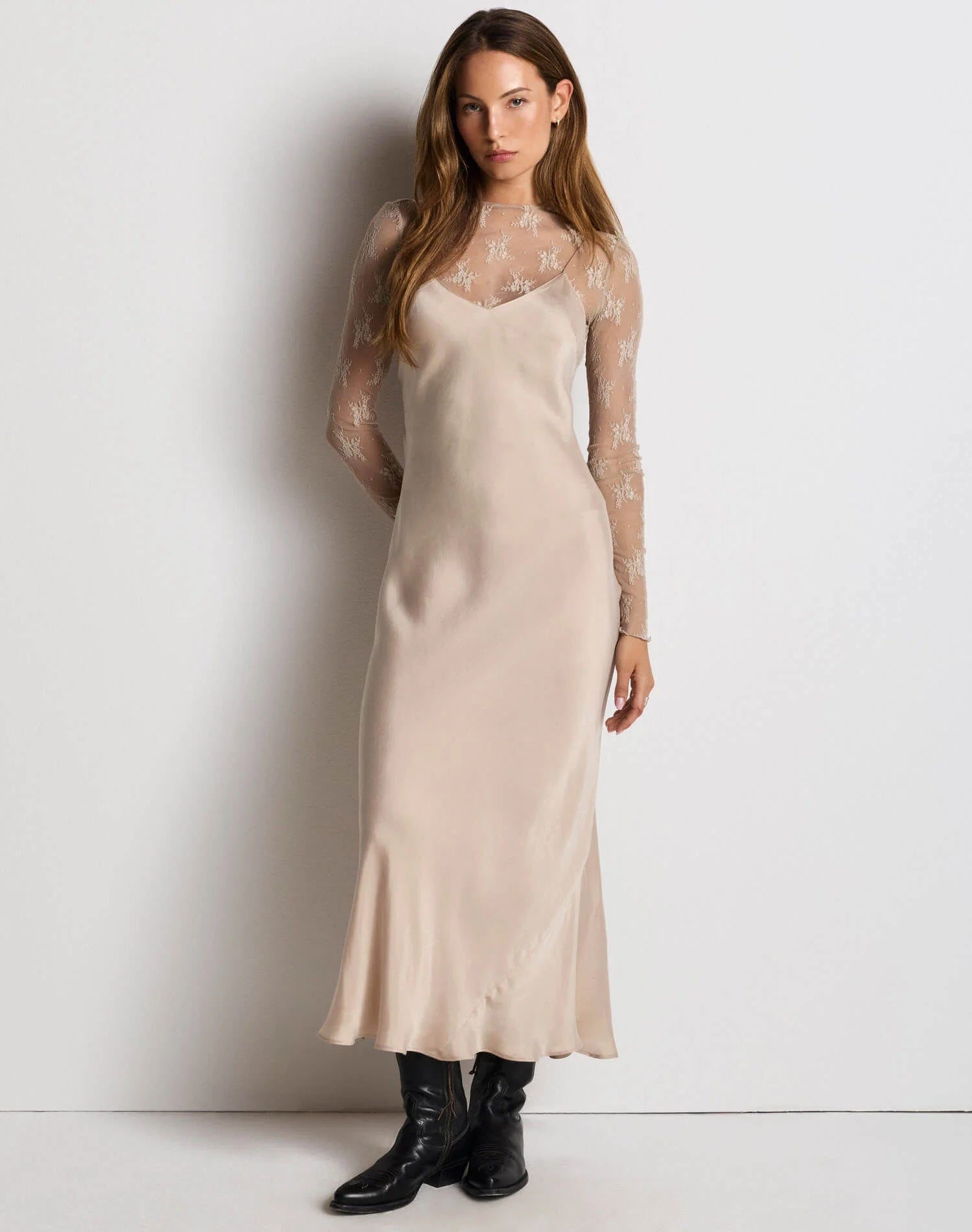 Re/Done Claire Slip Dress - Smoke Dresses - Sloane Boutique