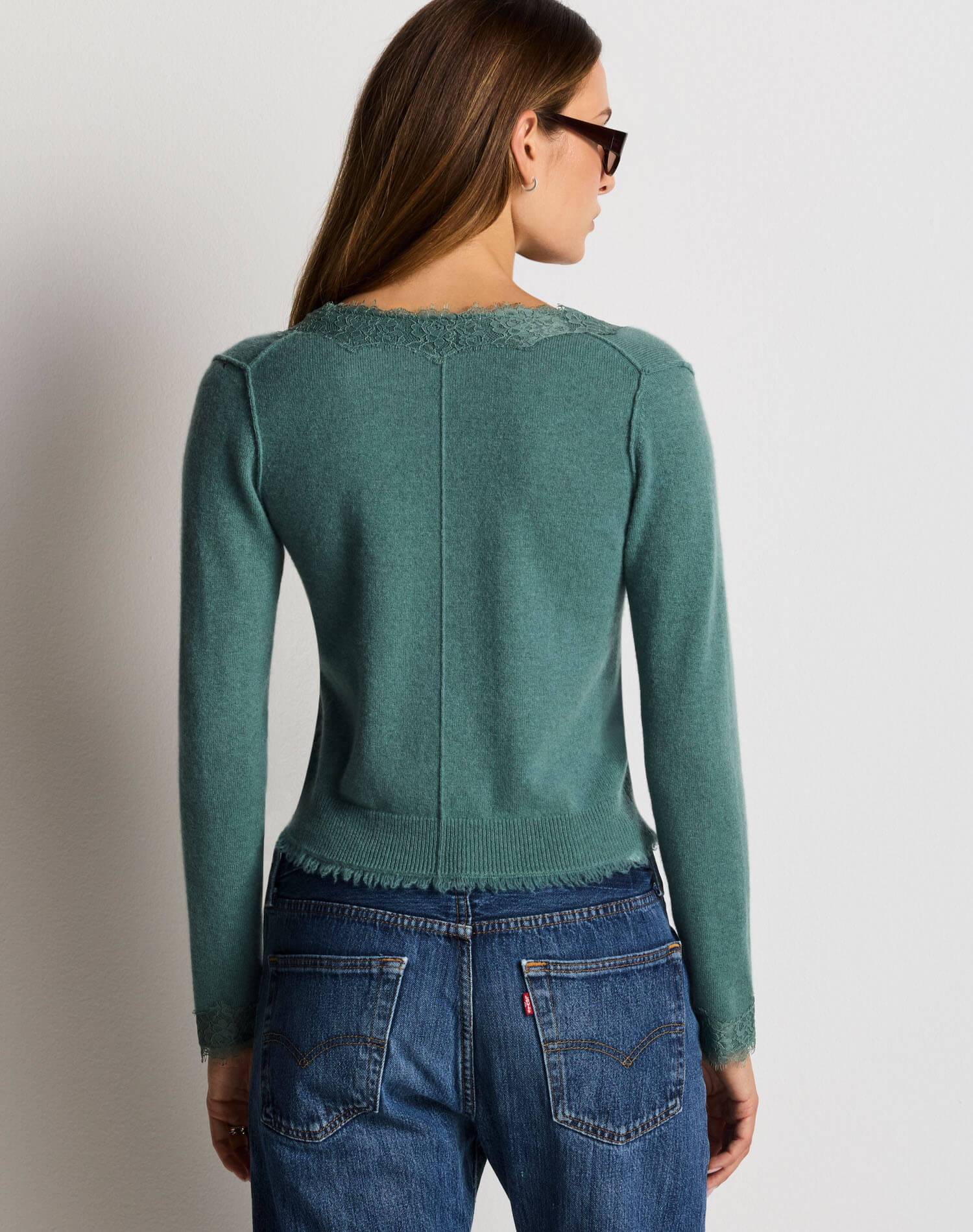 Re/Done Ruby Cardigan - Aspen Green Women's Tops - Sloane Boutique