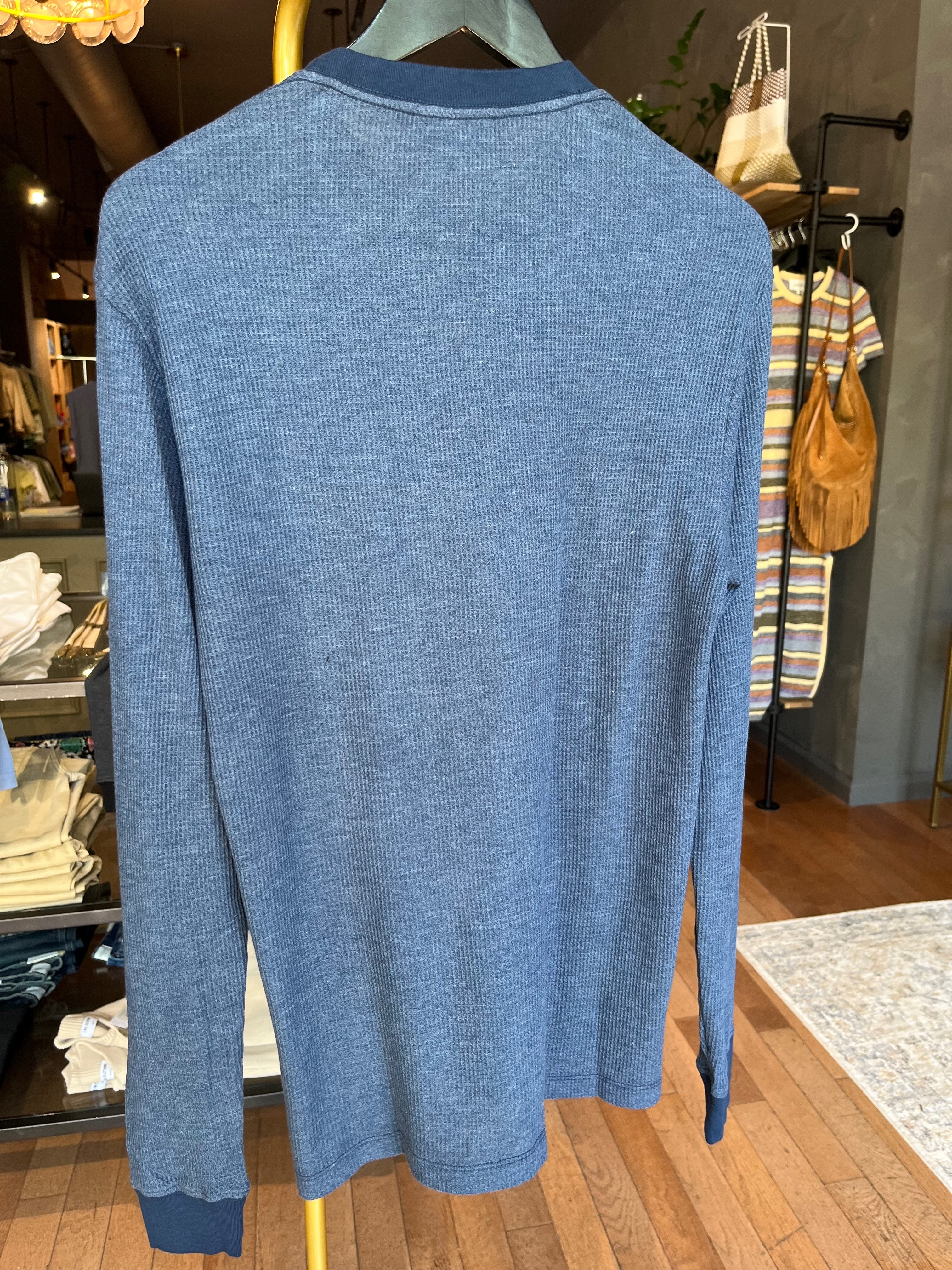 Roland Caldwell The Nick L/S Thermal - Admiral Blue Men's Tops - Sloane Boutique