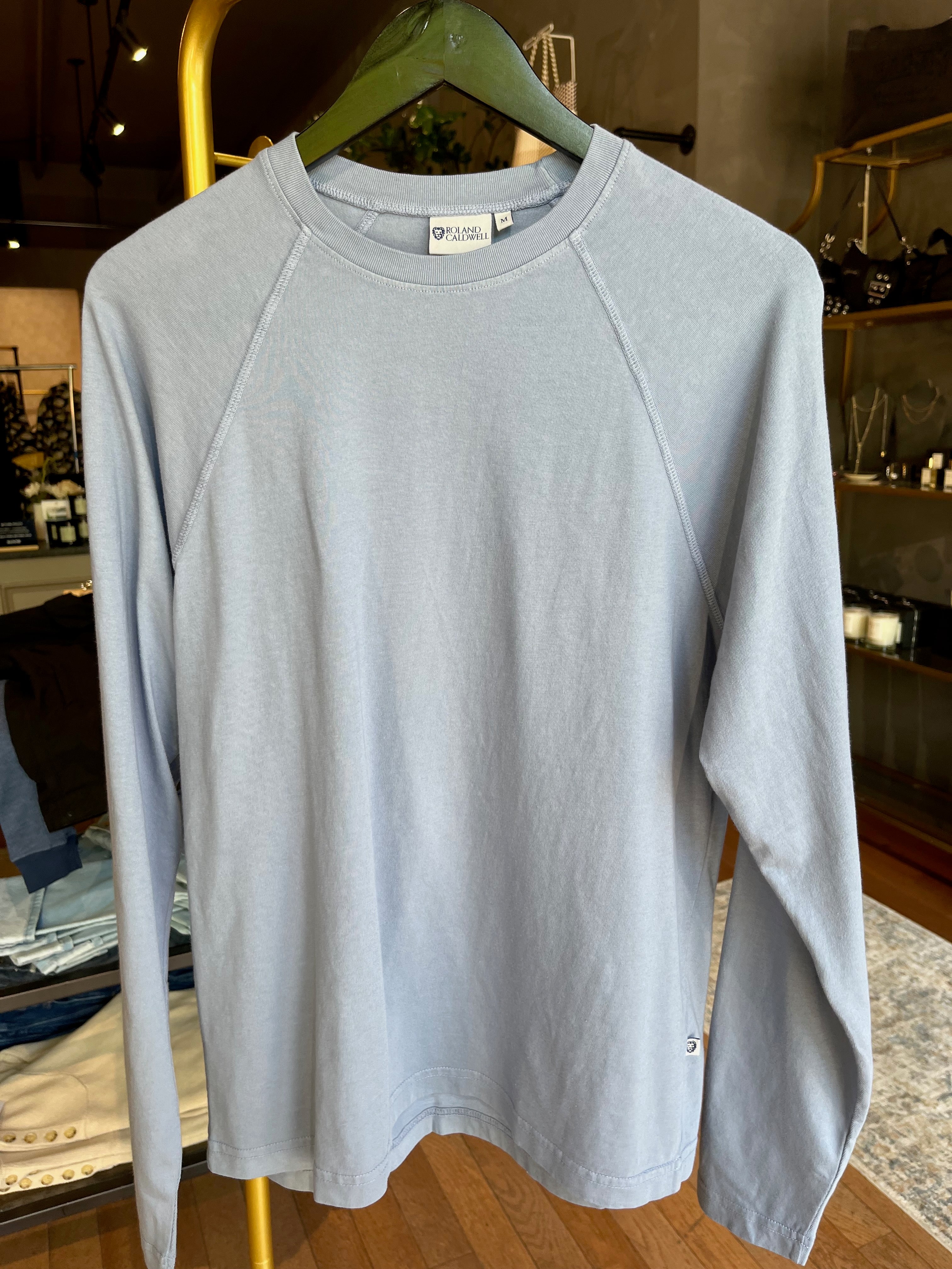Roland Caldwell The Sunday L/S Raglan - Chambray Men's Tops - Sloane Boutique