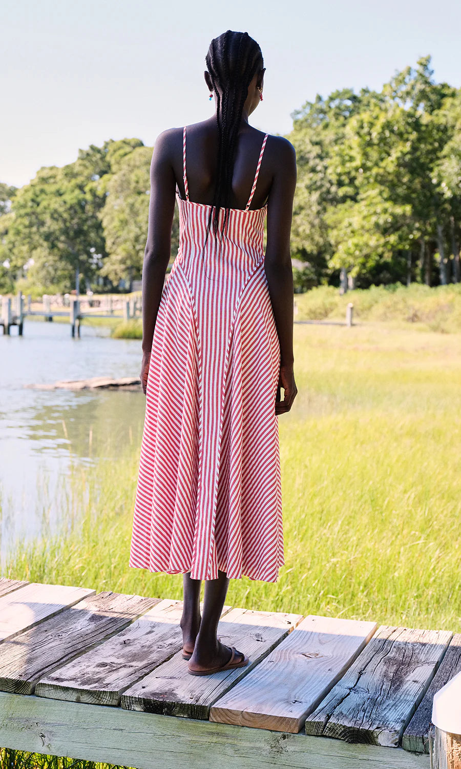 Saylor Arabella Dress - Red / White Dresses - Sloane Boutique