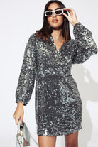 Saylor Rina Dress - Pewter Dresses - Sloane Boutique