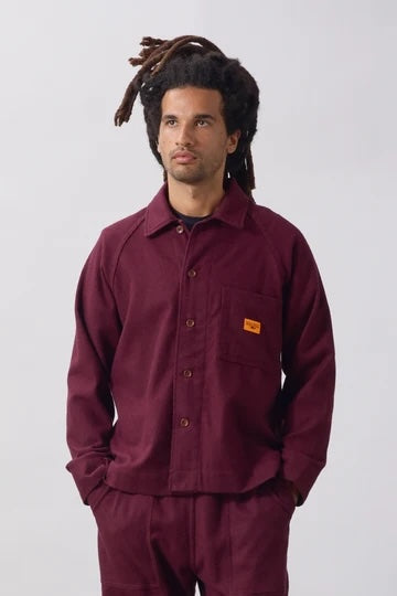 Service Works Flannel Overshirt - Burgundy Men's Tops - Sloane Boutique
