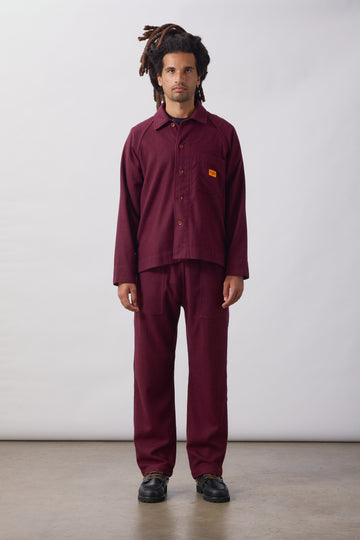 Service Works Flannel Overshirt - Burgundy Men's Tops - Sloane Boutique