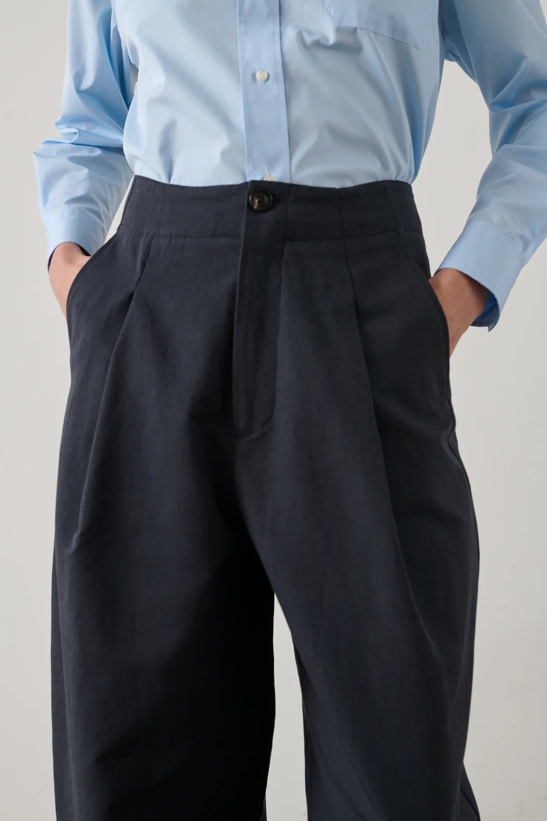 Soeur Daley Cotton and Linen Trouser - Noir Women's Bottoms - Sloane Boutique