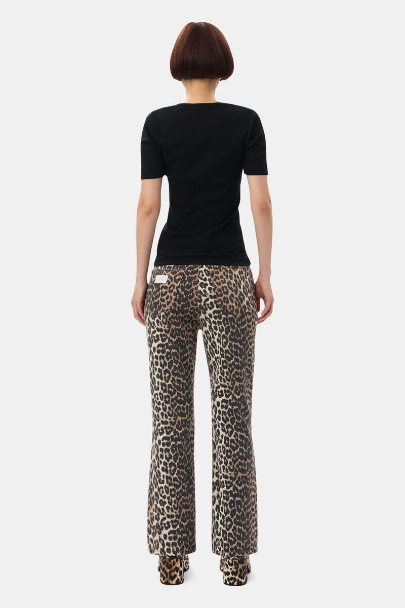 Soft Cotton Rib Short Sleeve T-Shirt - Black Women's Tops - Sloane Boutique