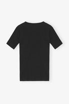 Soft Cotton Rib Short Sleeve T-Shirt - Black Women's Tops - Sloane Boutique