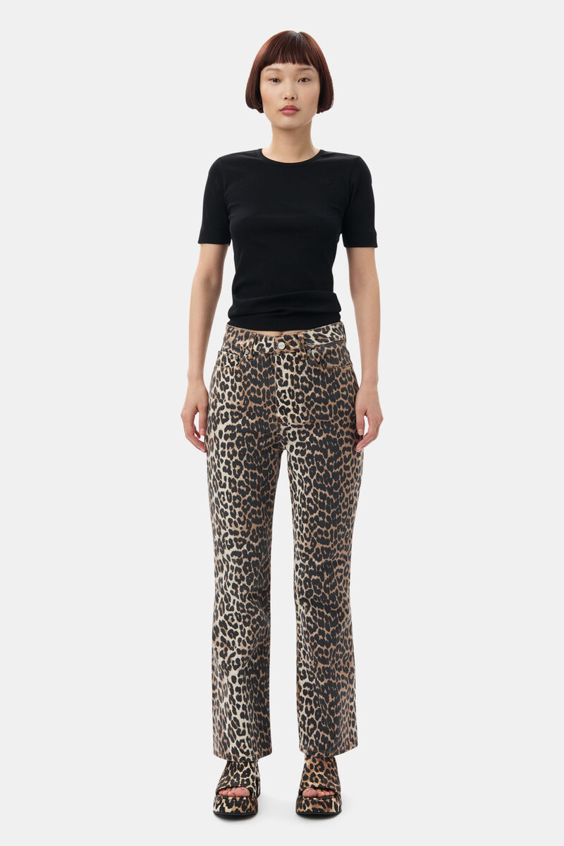 Soft Cotton Rib Short Sleeve T-Shirt - Black Women's Tops - Sloane Boutique