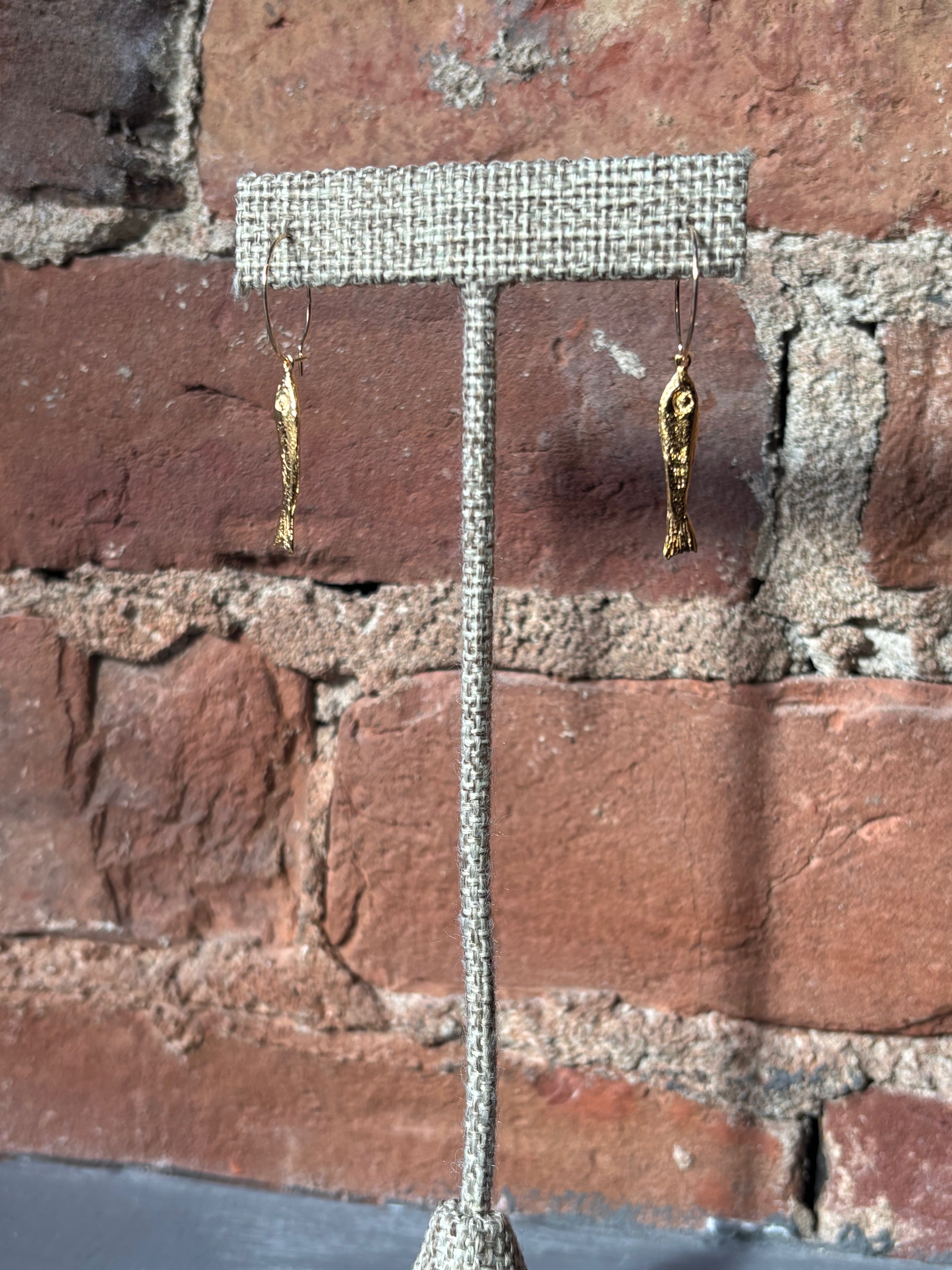 Sophie Deschamps Ablette Hook Drop Earrings - Gold Jewelry - Sloane Boutique