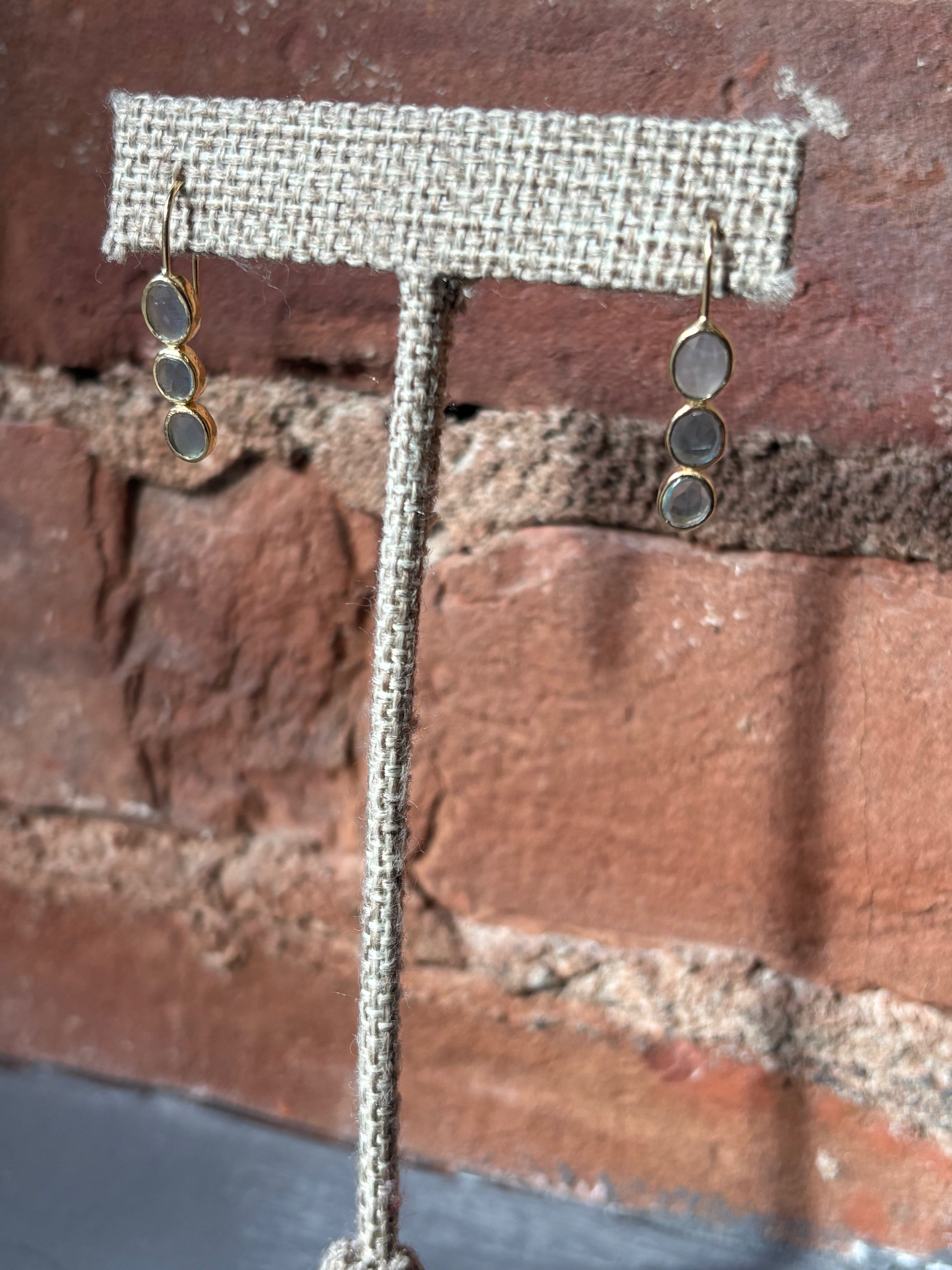 Sophie Deschamps Amber Earrings - Gold / Blue Tourmalines Jewelry - Sloane Boutique