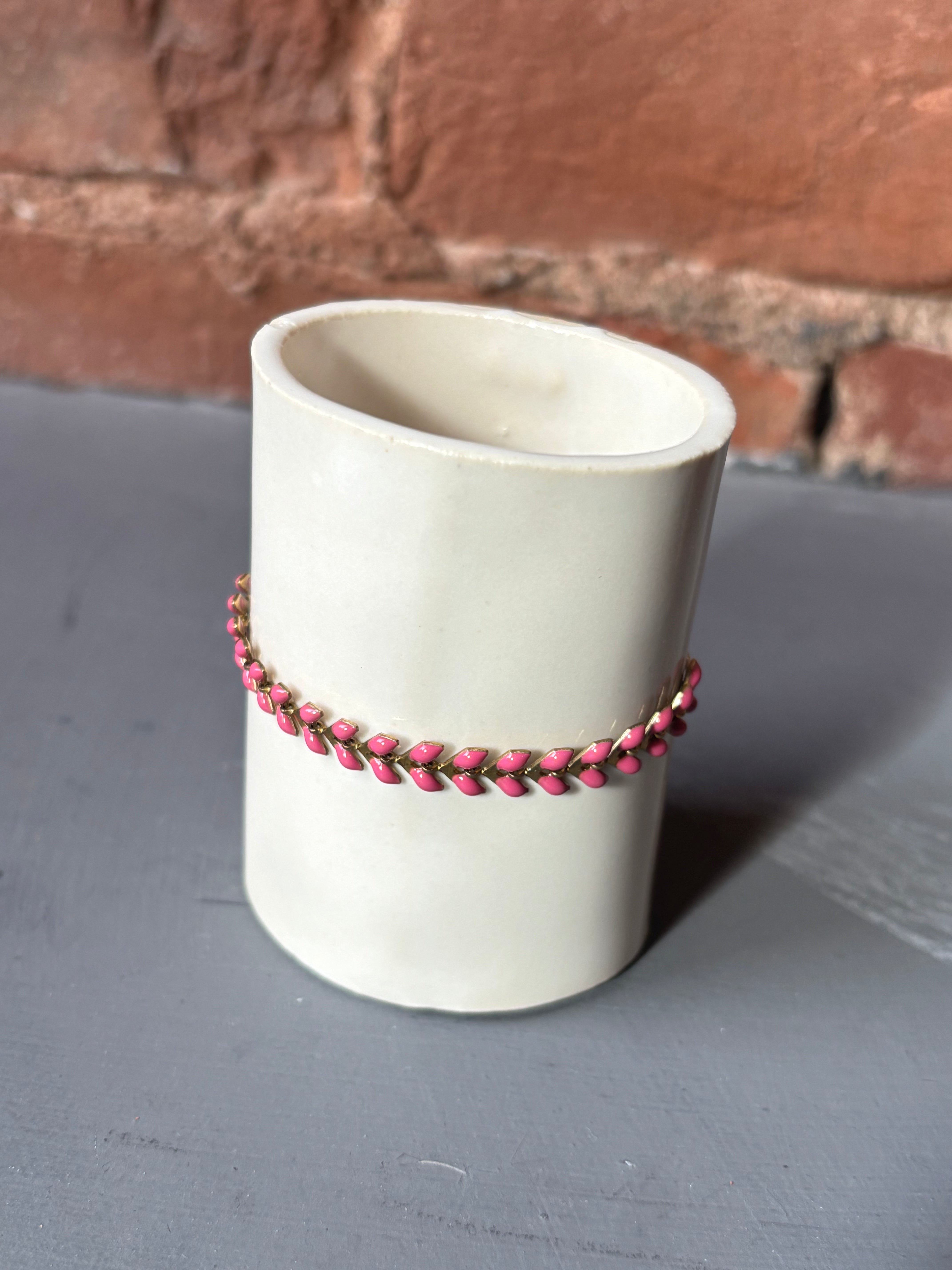 Sophie Deschamps Leopold Bracelet - Fuchsia Jewelry - Sloane Boutique
