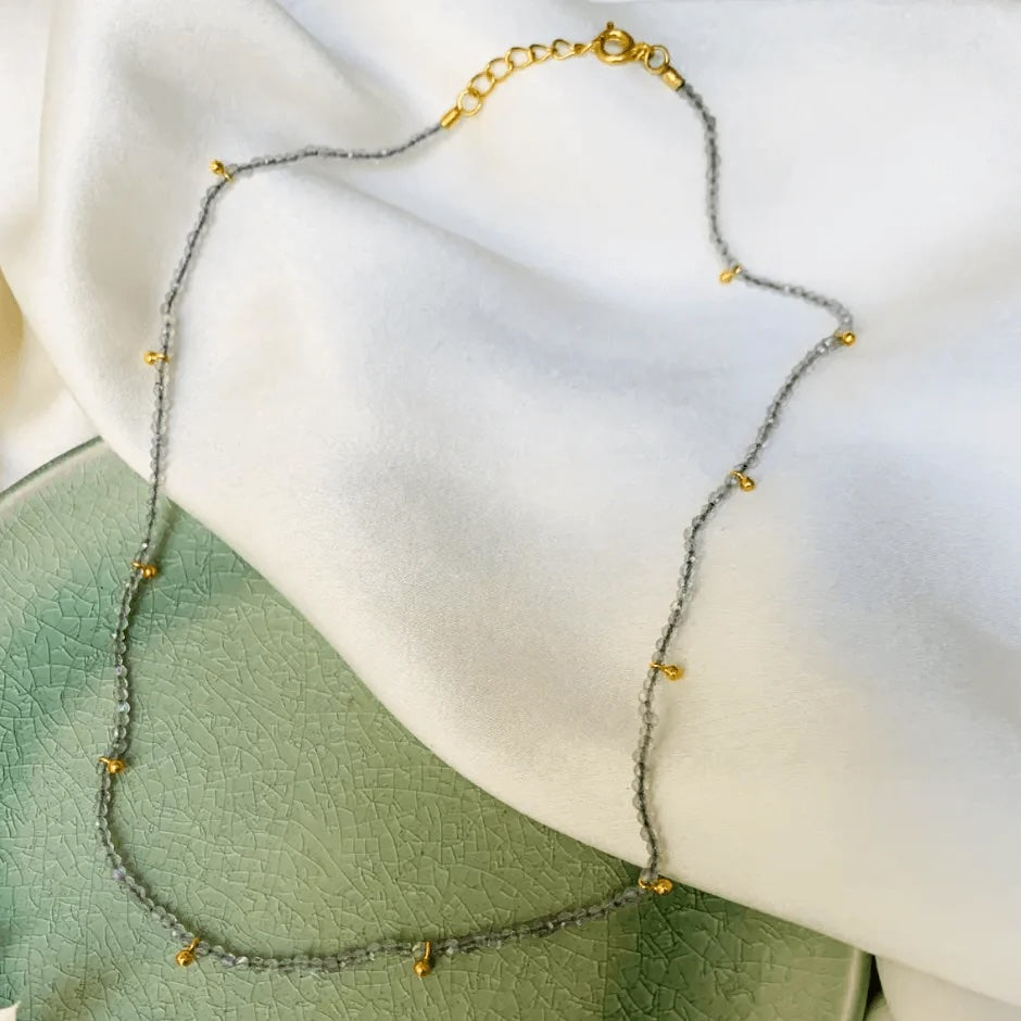Sophie Deschamps Louetta Necklace - White Labradorite Jewelry - Sloane Boutique
