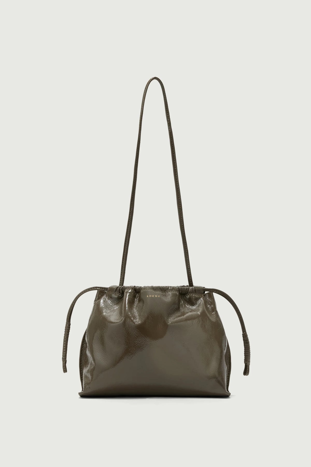Souer Suzette Bag - Patent Khaki Handbags - Sloane Boutique