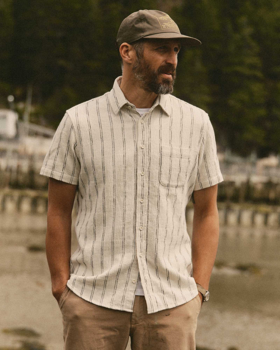 Taylor Stitch California SS Shirt - Tide Stripe Hacci Men's Tops - Sloane Boutique