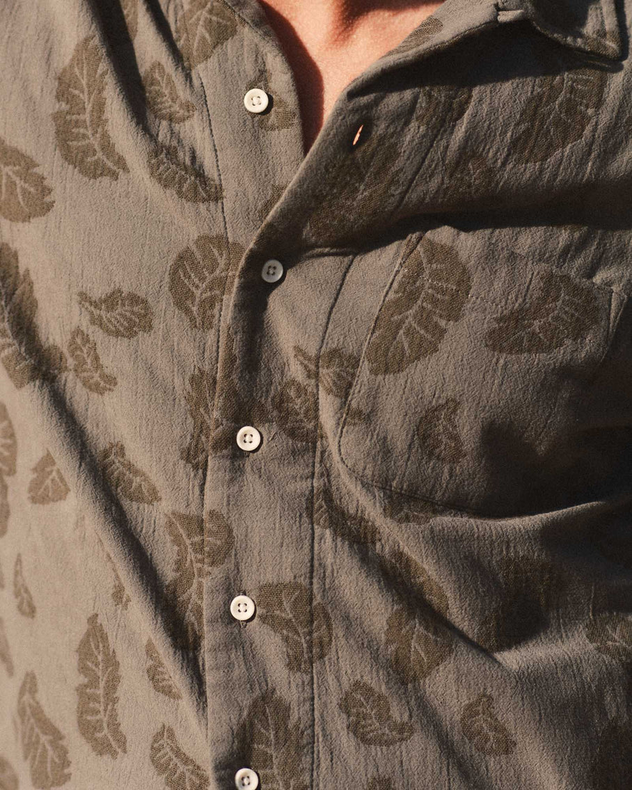 Taylor Stitch Hawthorne Shirt - Burnt Olive Floral Jacquard Men's Tops - Sloane Boutique