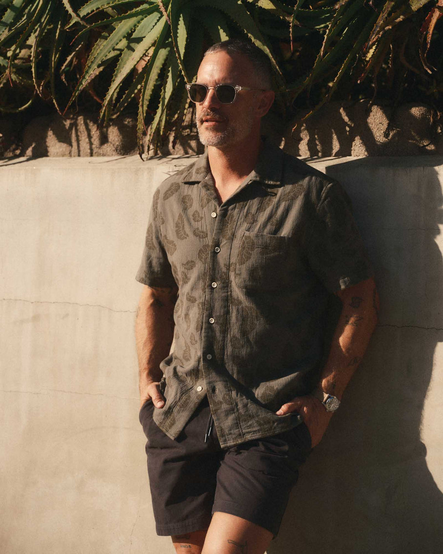 Taylor Stitch Hawthorne Shirt - Burnt Olive Floral Jacquard