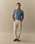 Taylor Stitch Pacific Polo - Washed Indigo Pique Stripe Men's Tops - Sloane Boutique