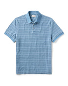 Taylor Stitch Pacific Polo - Washed Indigo Pique Stripe Men's Tops - Sloane Boutique