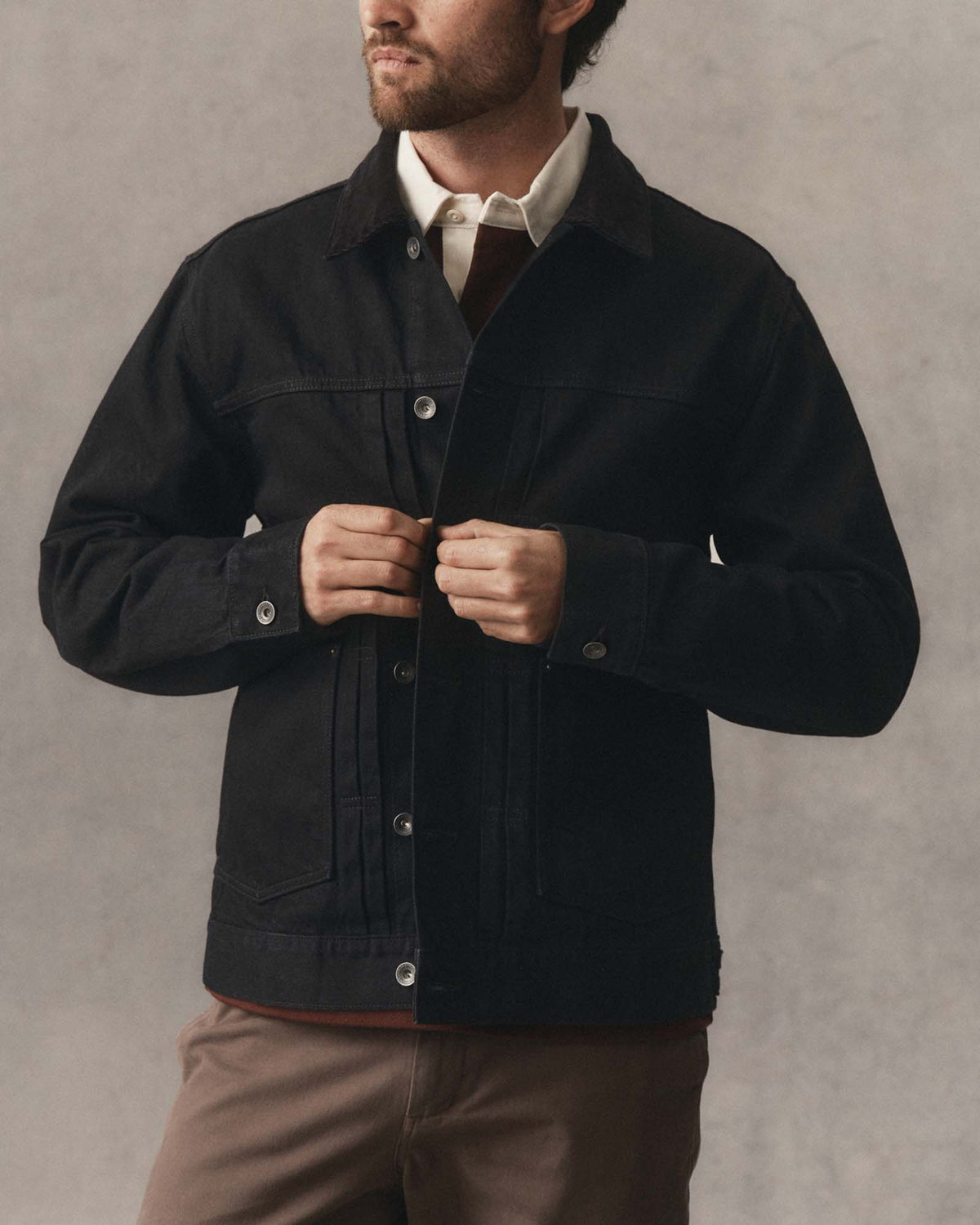 Taylor Stitch Ryder Jacket - Rinsed Black Organic Selvedge Outerwear - Sloane Boutique