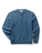 Taylor Stitch Sunset Henley - Washed Indigo Terry Men's Tops - Sloane Boutique