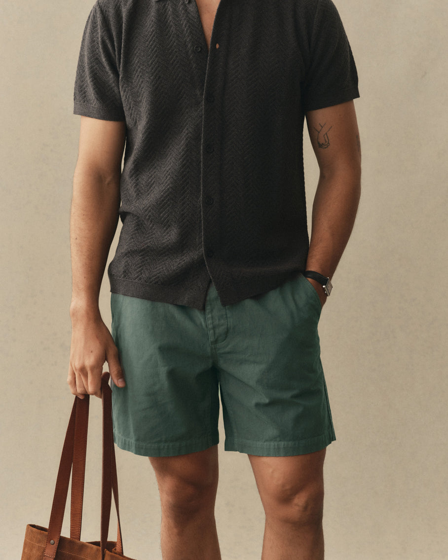 Taylor Stitch The Après Short - Organic Deep Sea Foundation Twill Men's Bottoms - Sloane Boutique