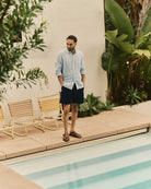 Taylor Stitch The Jack Linen - Blue Sky Stripe Men's Tops - Sloane Boutique