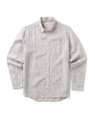 Taylor Stitch The Jack Linen - Burgundy Uni Stripe Men's Tops - Sloane Boutique