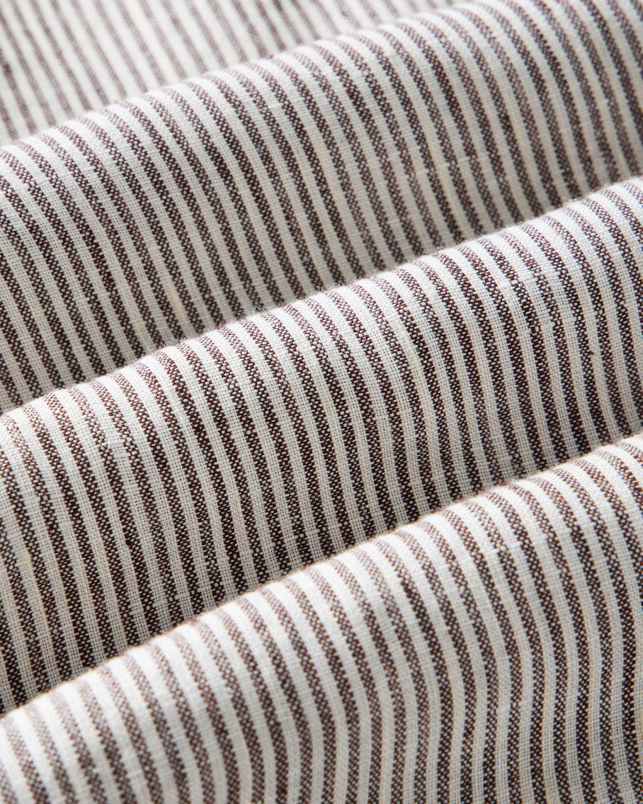 Taylor Stitch The Jack Linen - Burgundy Uni Stripe Men's Tops - Sloane Boutique