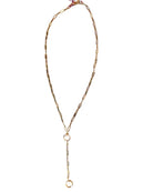 THATCH Finn Paperclip Charm Lariat Necklace - Gold Jewelry - Sloane Boutique