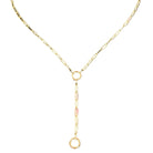 THATCH Finn Paperclip Charm Lariat Necklace - Gold Jewelry - Sloane Boutique