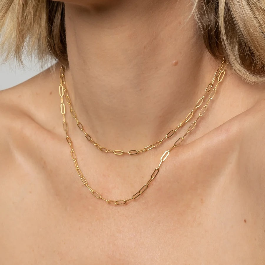 Thatch Finn Paperclip Necklace - 18" Gold Jewelry - Sloane Boutique
