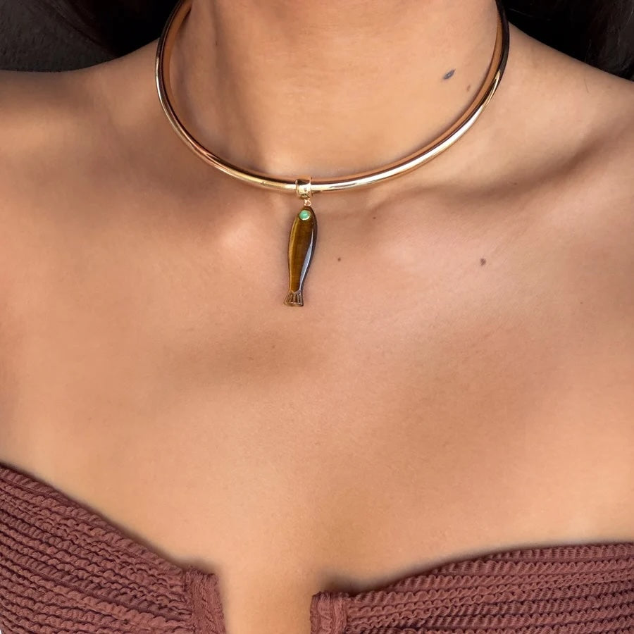Thatch Fortuna Pendant - Tiger's Eye Jewelry - Sloane Boutique