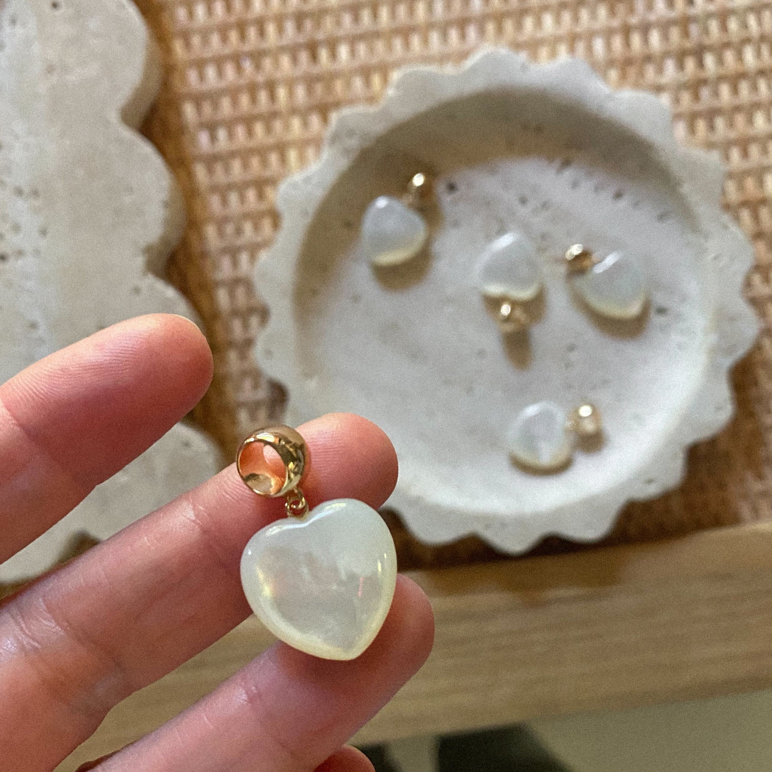 Thatch Jewelry Gemma Mother of Pearl Heart Bail Charm Jewelry - Sloane Boutique