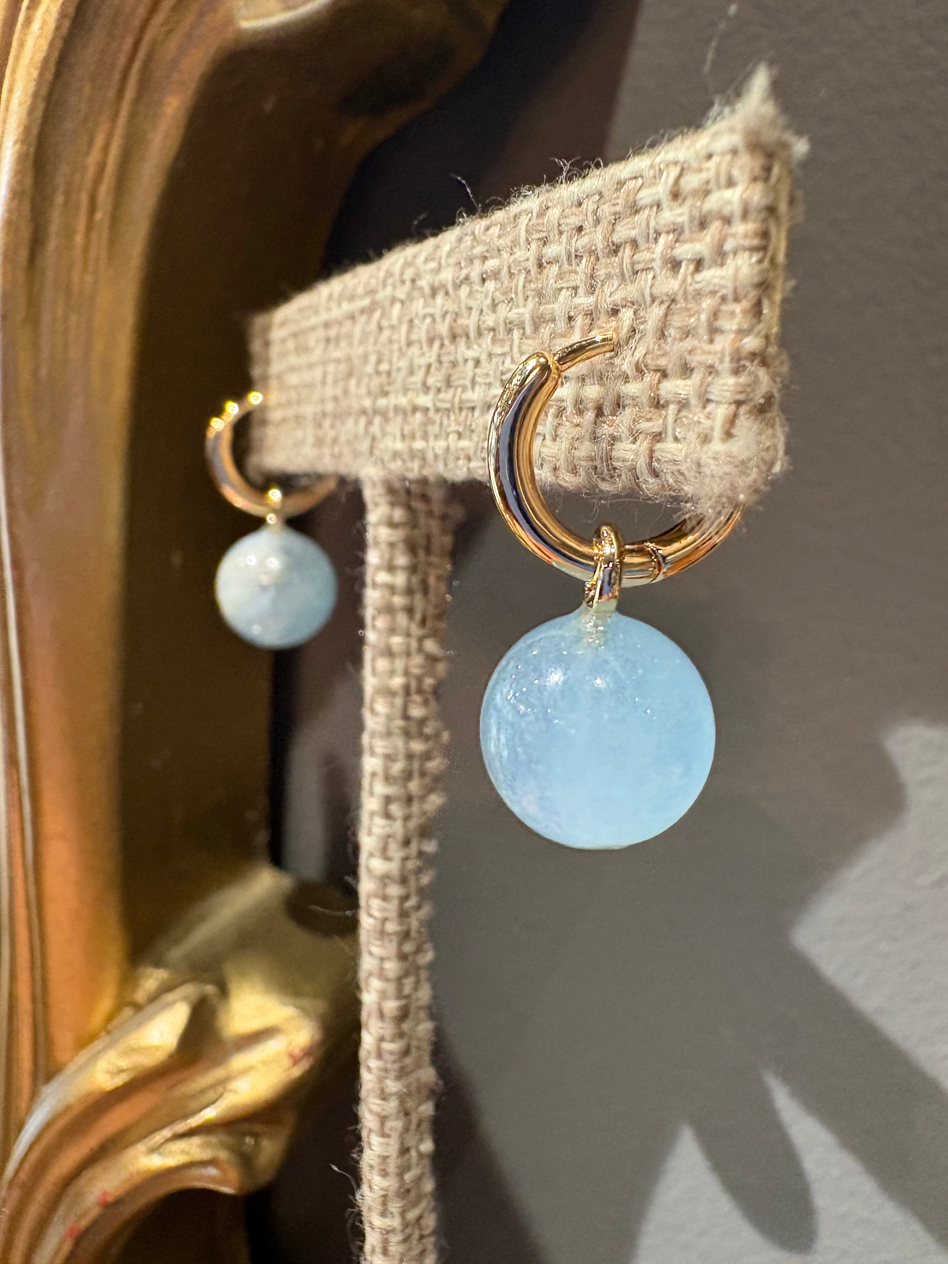 Thatch Jewelry Lucille Hoop Earrings - Aquamarine Jewelry - Sloane Boutique