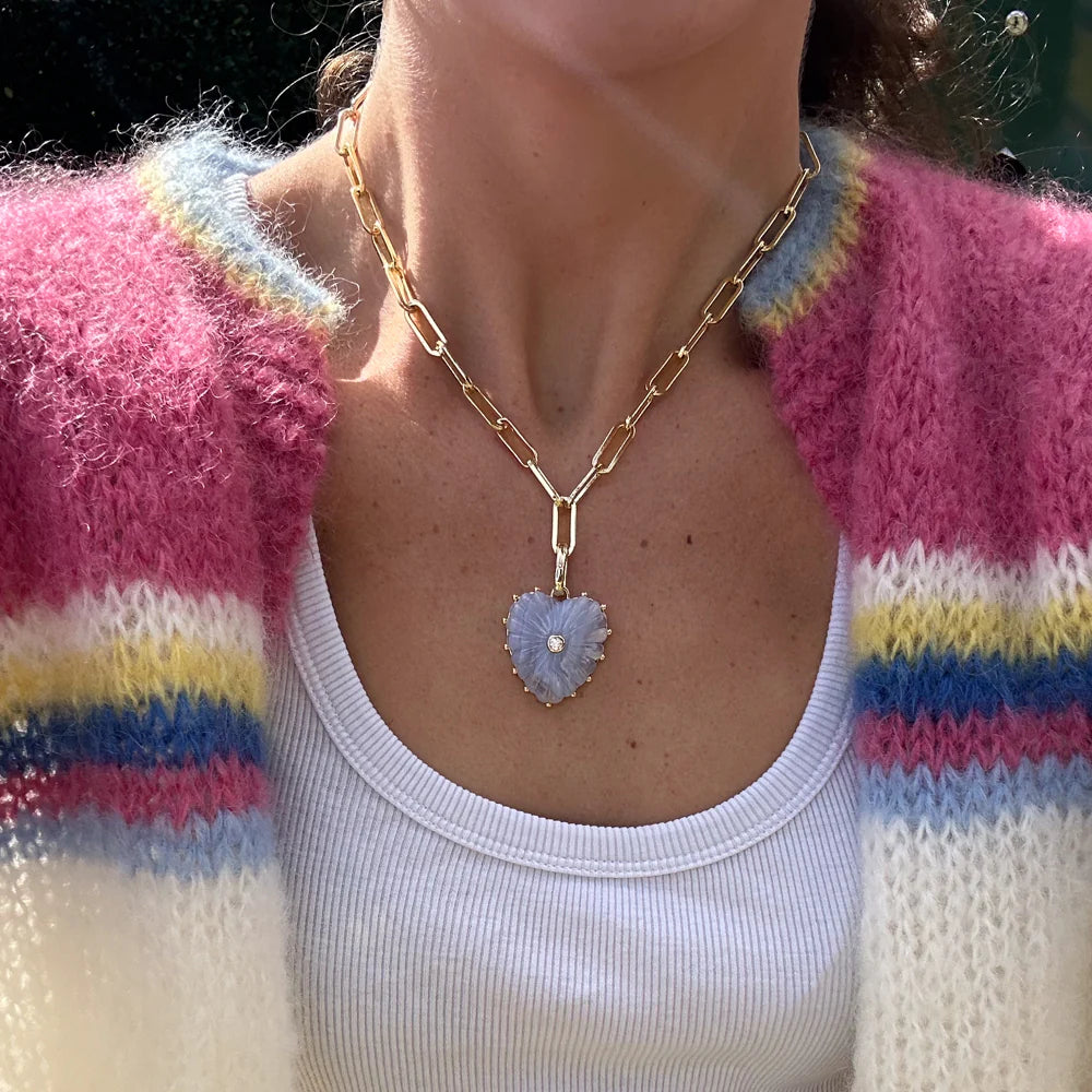 THATCH Jewelry Malene Heart Clip Charm - Blue Lace Jewelry - Sloane Boutique