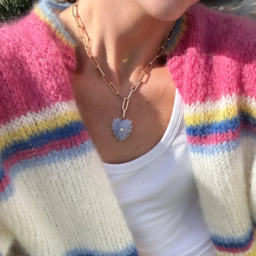 THATCH Jewelry Malene Heart Clip Charm - Blue Lace Jewelry - Sloane Boutique