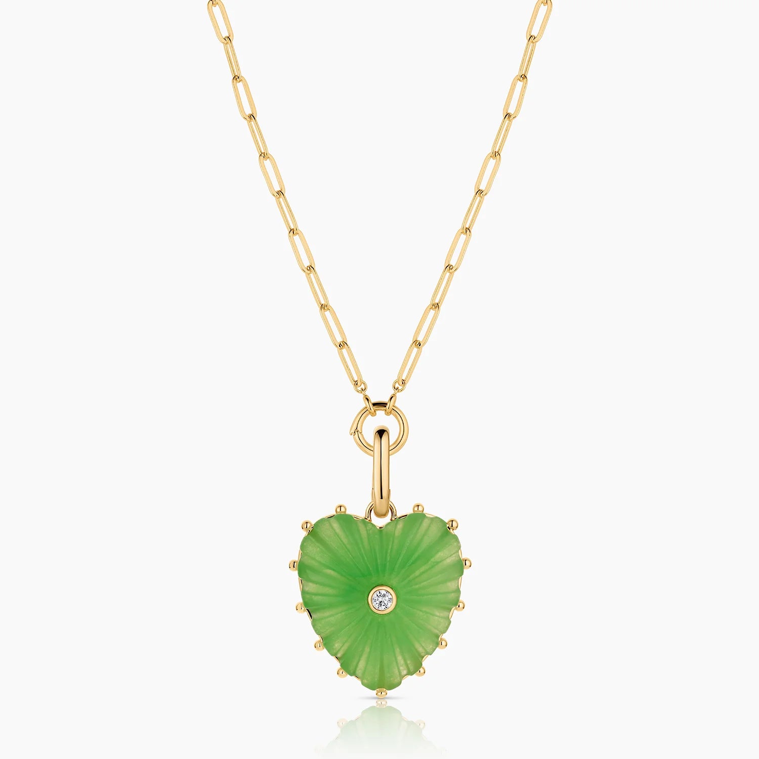 THATCH Jewelry Malene Heart Clip Charm - Light Jade Jewelry - Sloane Boutique