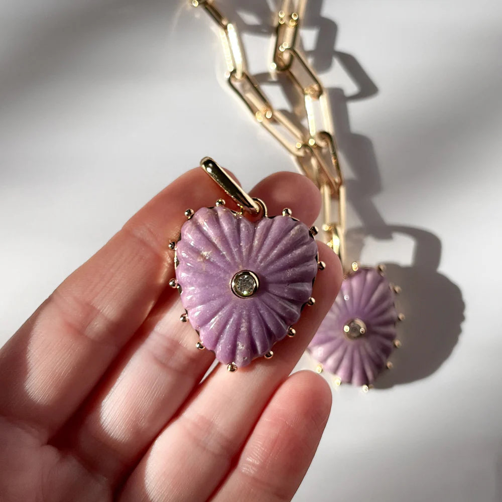 THATCH Jewelry Malene Heart Clip Charm - Purple Mica Jewelry - Sloane Boutique