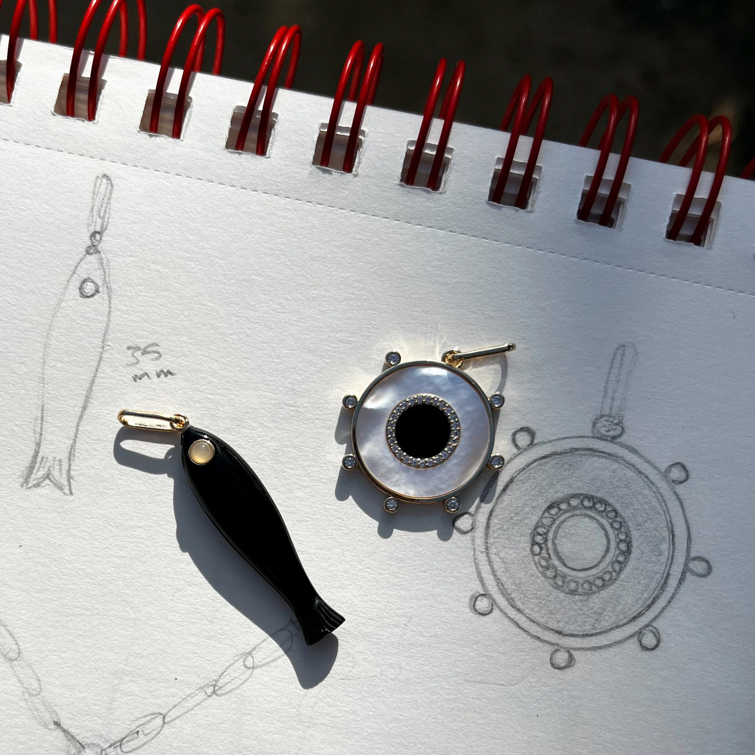 Thatch Jewelry Soleil Mother of Pearl & Onyx Charm Jewelry - Sloane Boutique