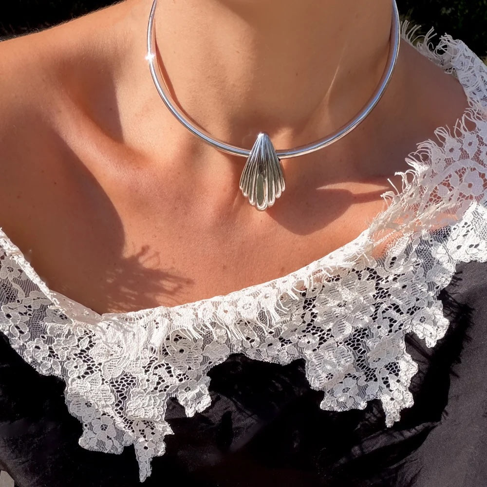 THATCH La Sirena Shell Charm - Rhodium Jewelry - Sloane Boutique
