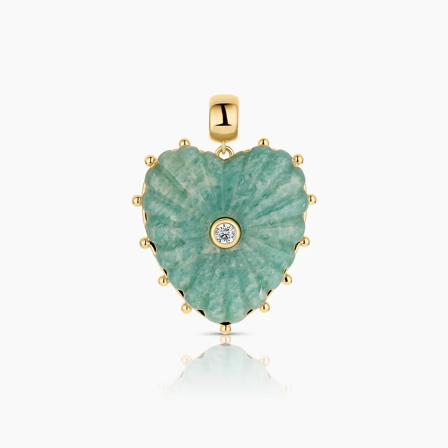 THATCH Malene Heart Charm - Amazonite Jewelry - Sloane Boutique