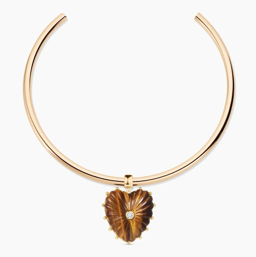Thatch Malene Heart Charm - Tiger's Eye Jewelry - Sloane Boutique