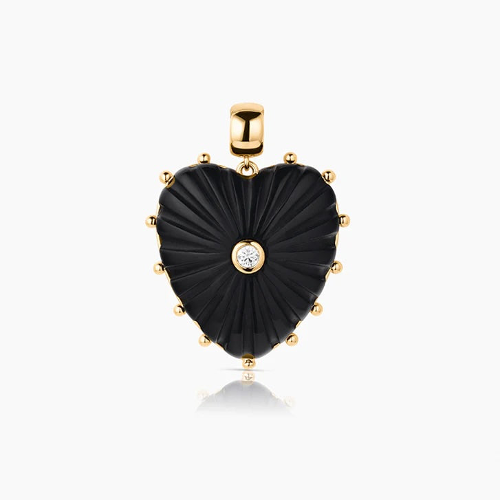 THATCH Malene Onyx Heart Charm - Onyx Jewelry - Sloane Boutique